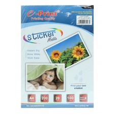 E-PRINT Sticker Matte A4 100gsm 20 Sheet